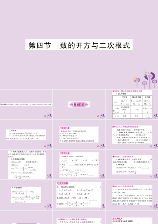 中考数学复习 第一轮 考点系统复习 第1章 数与式 第4节 数的开方与二次根式导学课件