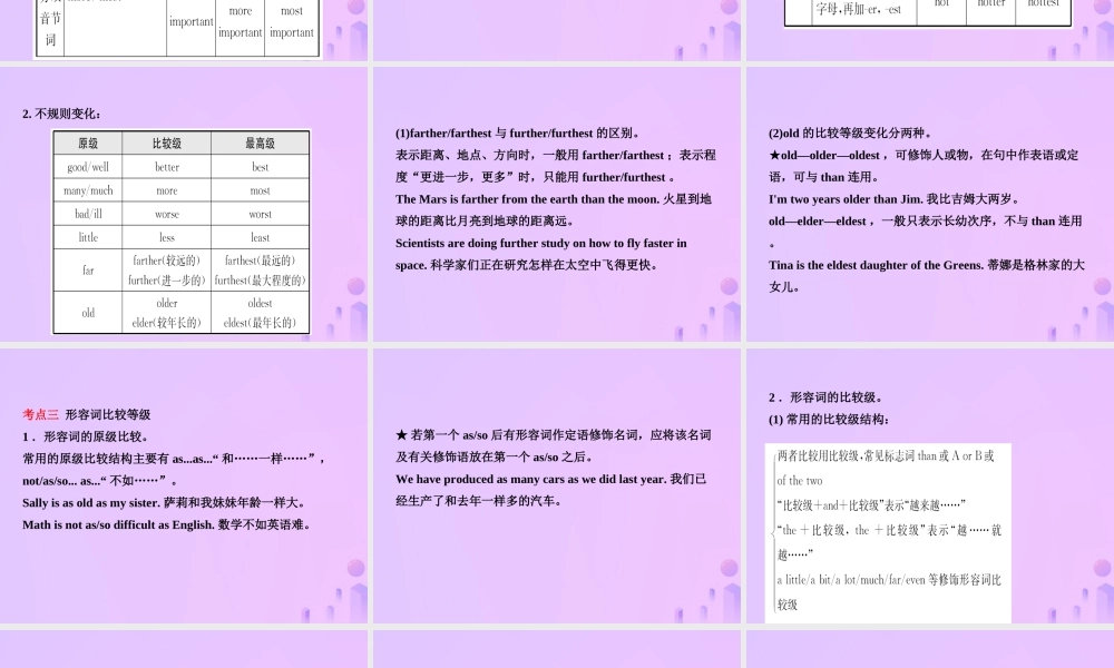 中考英语复习 语法七 形容词课件