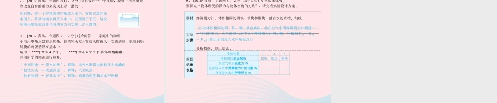 中考物理总复习 八下 第10讲 浮力课件