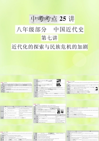 九年级 中国近代史 第七讲 近代化的探索与民族危机的加剧课件 新人教版 课件