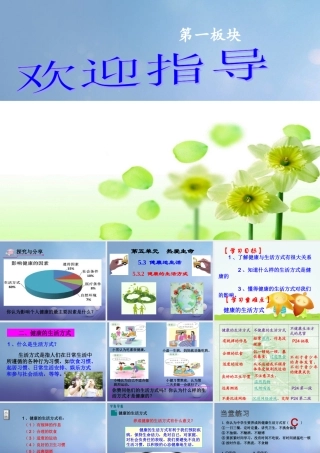 (秋季版)七年级道德与法治下册 第五单元 热爱生命 5.3 健康地生活 第2框 健康的生活方式课件 粤教版 课件