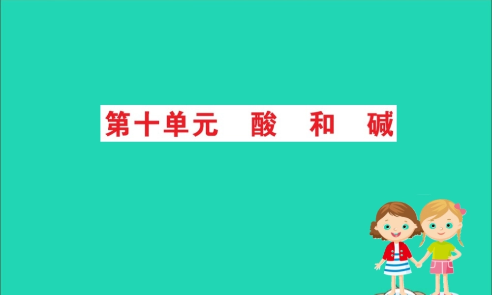 九年级化学下册 期末抢分必胜课 第十单元 酸和碱课件 (新版)新人教版 课件