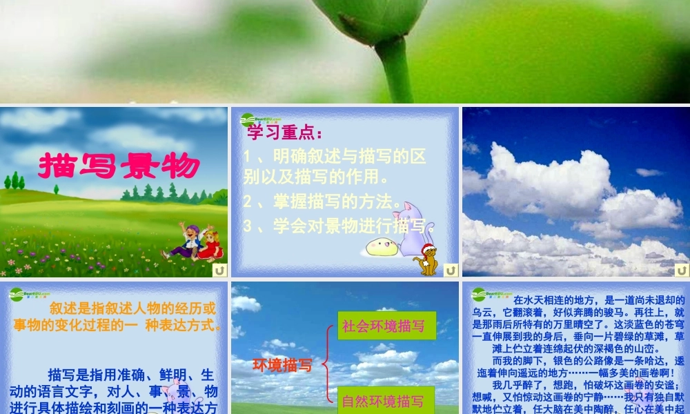 中考语文作文训练指导课件 景物描写指导课 课件