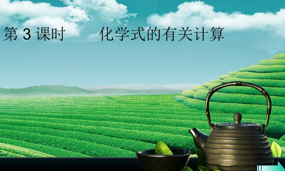 九年级化学上册 第四单元 自然界的水 课题4 化学式与化合价 第3课时 化学式的有关计算导学课件 (新版)新人教版 课件