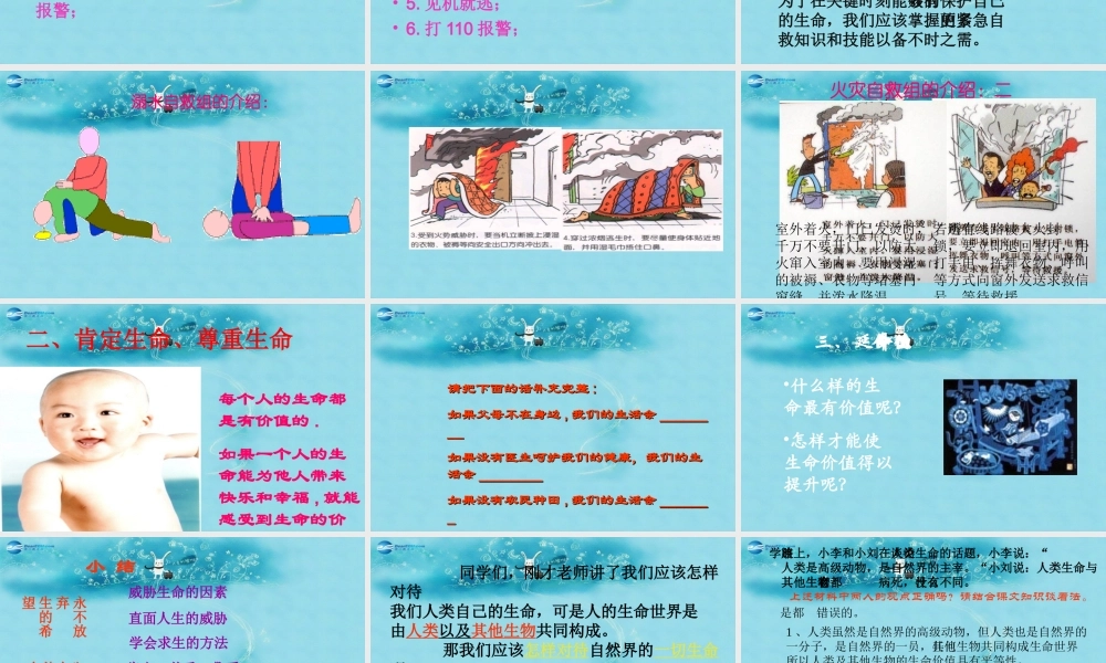 七年级政治上册 2.3 珍爱生命课件 新人教版 课件