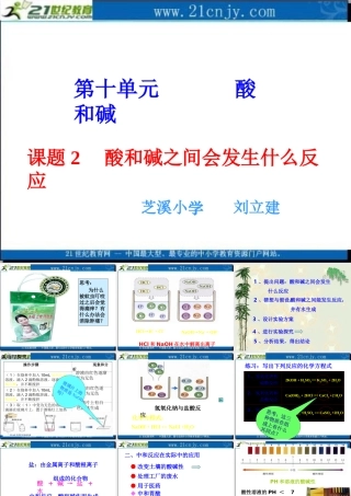 九年级化学酸和碱之间会发生什么反应课件人教版 课件
