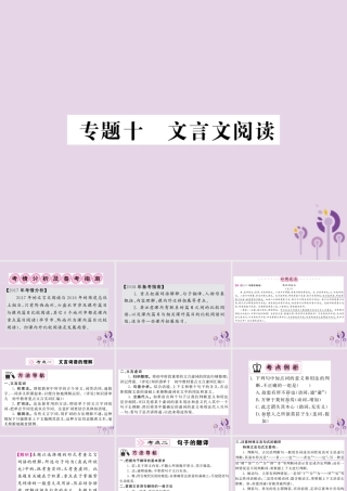 (贵州专版)中考语文复习 第二轮 古诗文阅读 专题十 文言文阅读备考指南课件