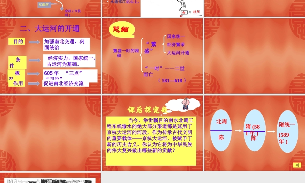 七年级历史下第1课 繁盛一时的隋朝 课件 七年级历史第一单元 繁荣与开放的社会 全套课件