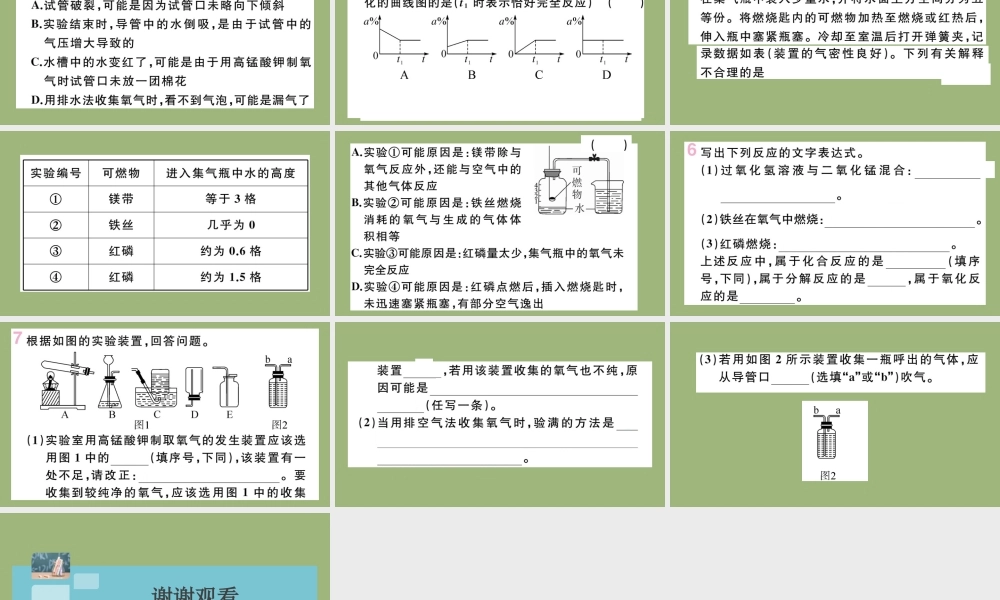 (湖北专版)九年级化学上册 第二单元 我们周围的空气小结与复习作业课件 (新版)新人教版 课件