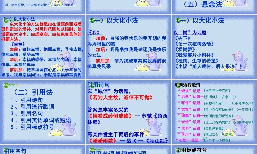 中考语文作文训练指导课件 作文拟题 课件