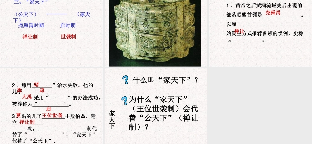 七年级历史上册 2.4(从 公天下 到 家天下 )课件 华东师大版 课件