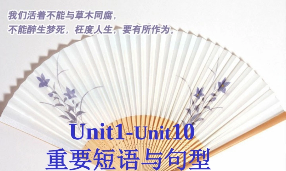 Unit1-Unit10高三英语组句型总汇课件 新课标 人教版 课件
