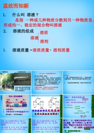 九年级化学下册 第9单元 课题3(溶液的浓度)课件 (新版)新人教版 课件