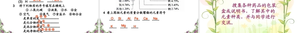 九年级化学物质组成的表示 课件