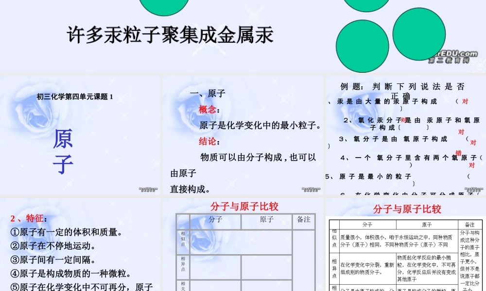 九年级化学原子的构成课件四 新课标 人教版 课件