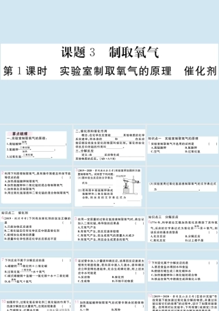 (湖北专版)九年级化学上册 第二单元 我们周围的空气 课题3 制取氧气 第1课时 实验室制取氧气的原理 催化剂作业课件 (新版)新人教版 课件