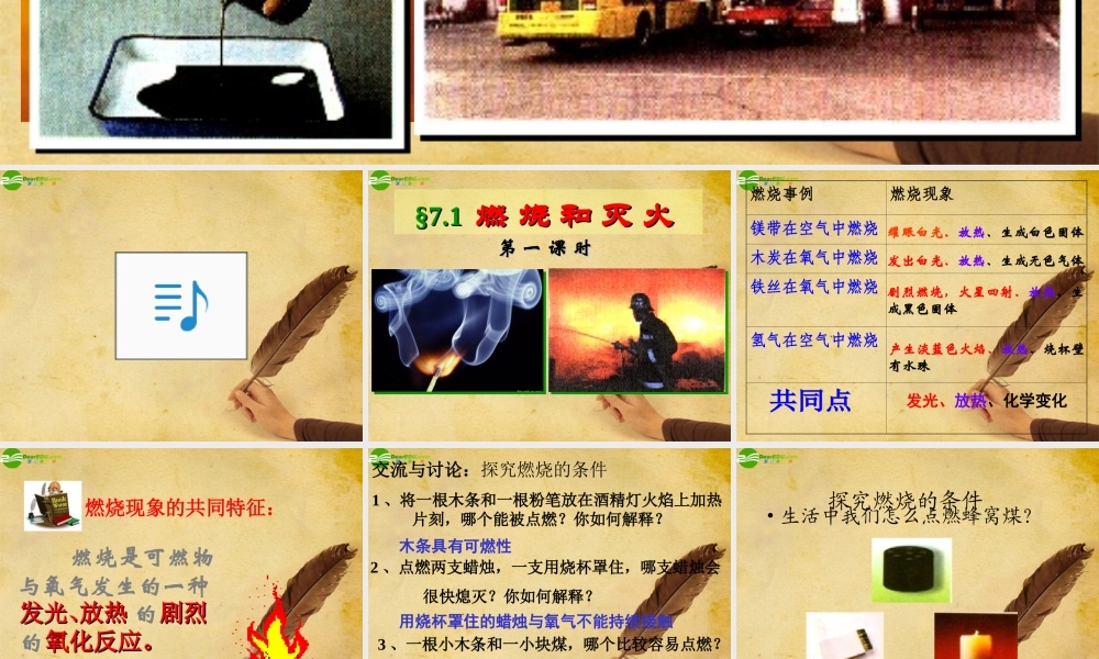 九年级化学上册 第七单元燃料及其利用课件 人教新课标版 课件