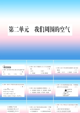 (云南专用)中考化学总复习 第1部分 教材系统复习 九上 第2单元 我们周围的空气(精练)课件