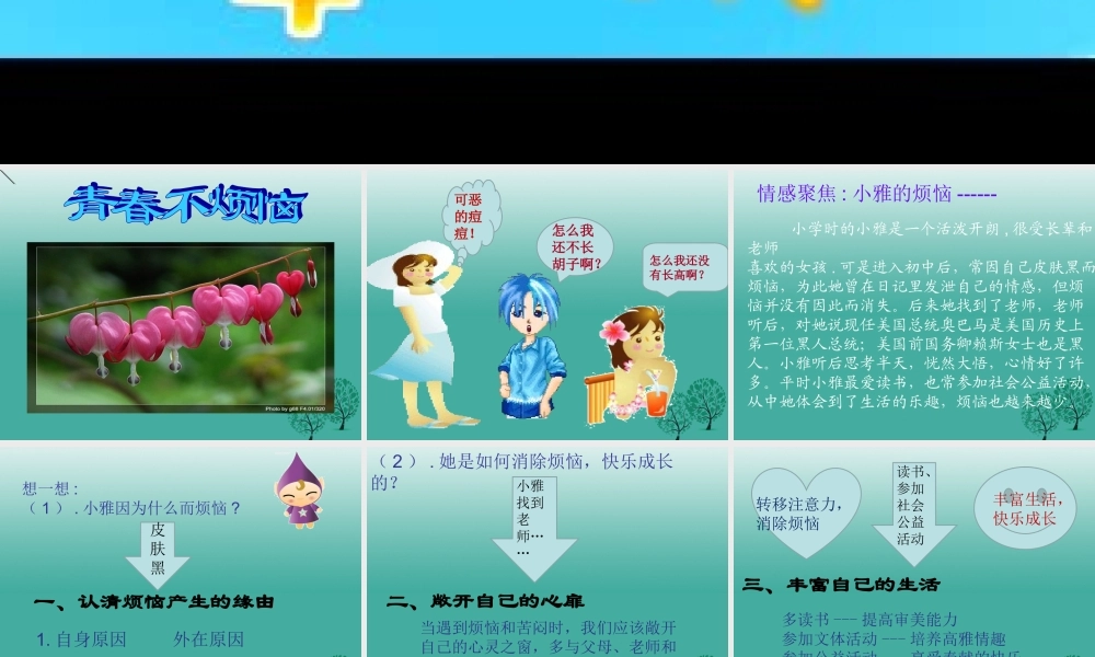 (秋季版)七年级政治上册 2.4.1 青春不烦恼课件 鲁人版六三制(道德与法治) 课件