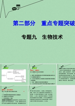 中考生物 第二部分 重点专题突破 专题九 生物技术复习课件 苏教版 课件