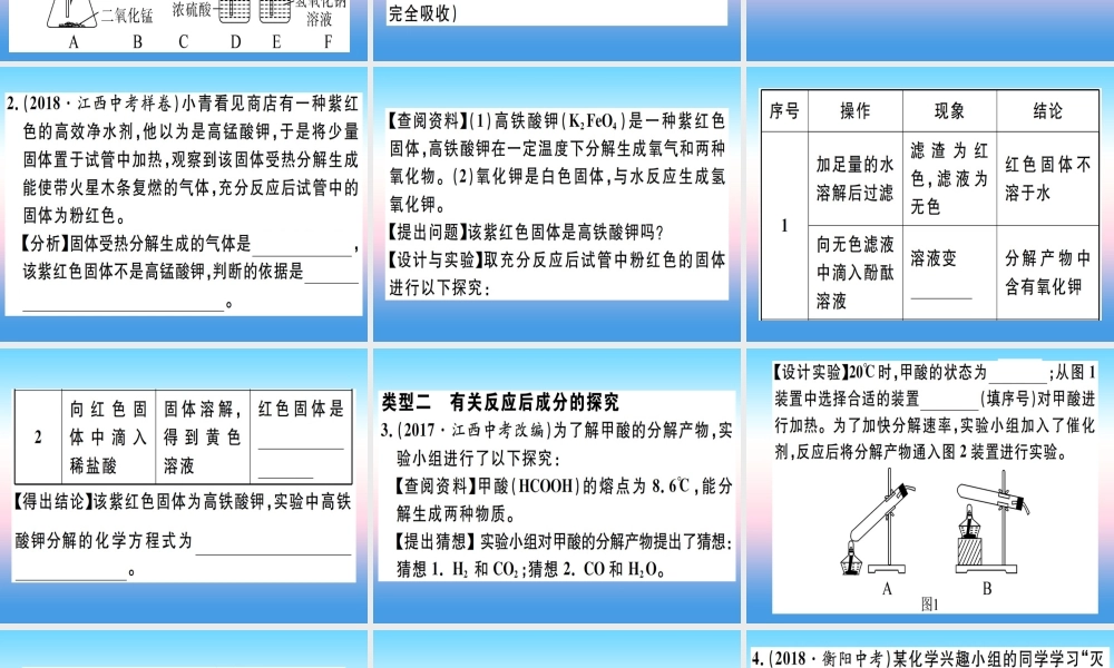 九年级化学下册 特色题型专练篇 题型四 实验探究题习题课件 (新版)新人教版 课件