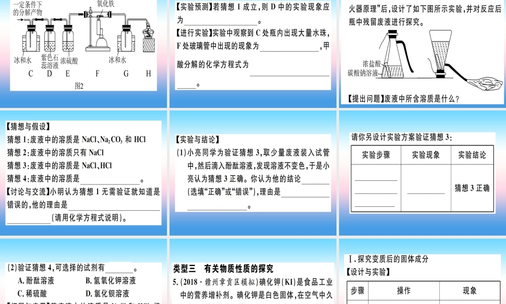九年级化学下册 特色题型专练篇 题型四 实验探究题习题课件 (新版)新人教版 课件