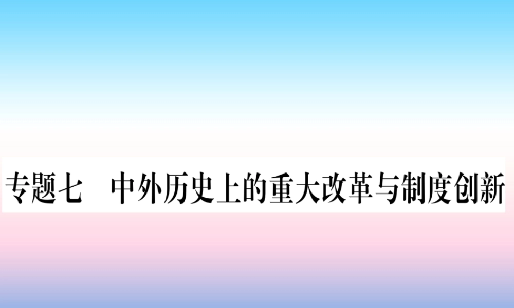 (甘肃专用)中考历史总复习 第二篇 知能综合提升 专题七 中外历史上的重大改革与制度创新课件