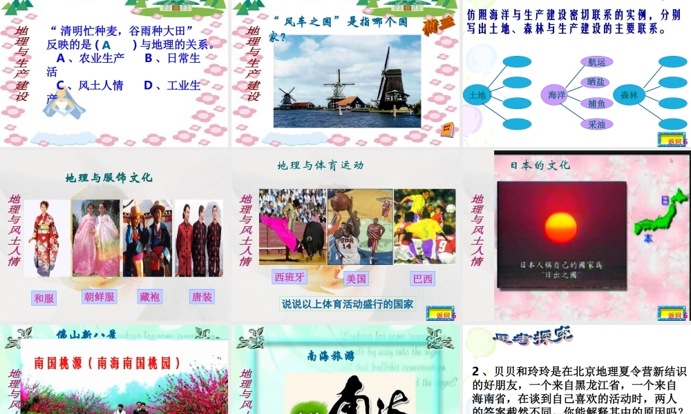 七年级地理上：第一节 我们身边的地理知识课件(湘教版) 课件