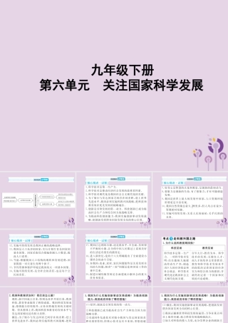 中考道德与法治总复习 九下 第六单元 关注国家科学发展课件