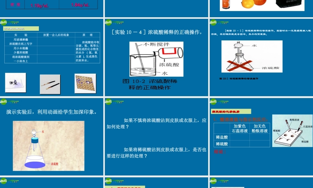 九年级化学 72常见的酸和碱课件3沪教版 课件
