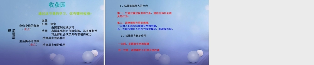 (秋季版)七年级道德与法治上册 第四单元 向上吧，时代少年 4.3 生活在法治时代 第1框 走进法律课件2 粤教版 课件