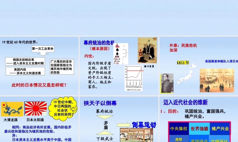 九年级历史上册 第三单元第16课武士领导的社会变革课件 北师大版 课件