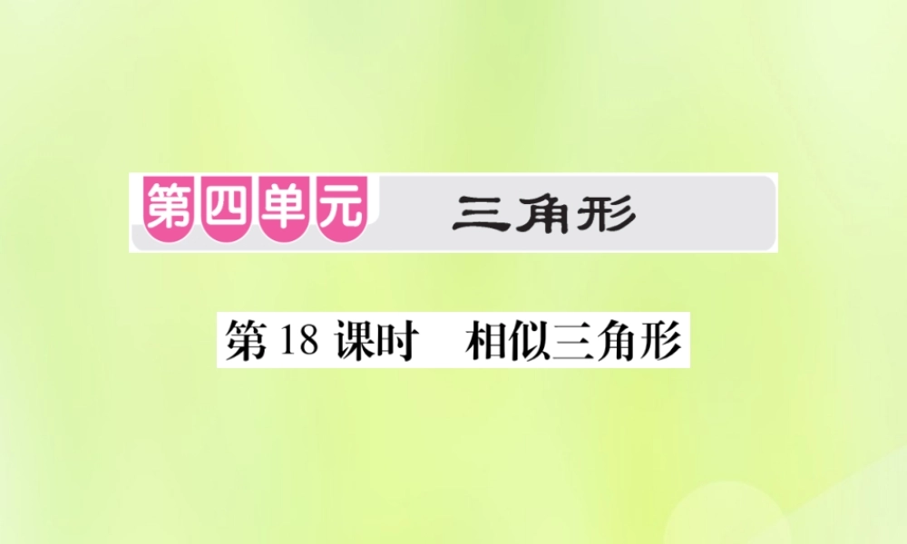 中考数学总复习 第四单元 三角形 第18课时 相似三角形(考点整合)课件