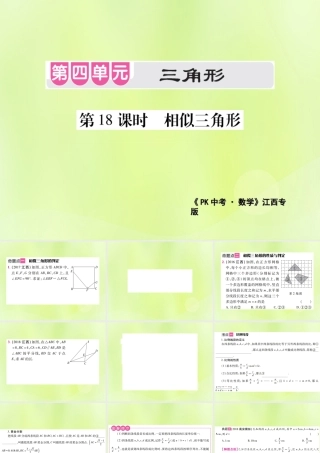 中考数学总复习 第四单元 三角形 第18课时 相似三角形(考点整合)课件