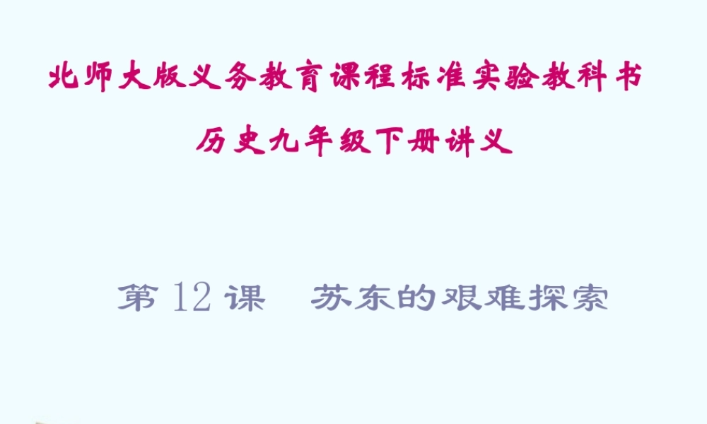 九年级历史下册 312(苏东的艰难探索)课件 北师大版  课件
