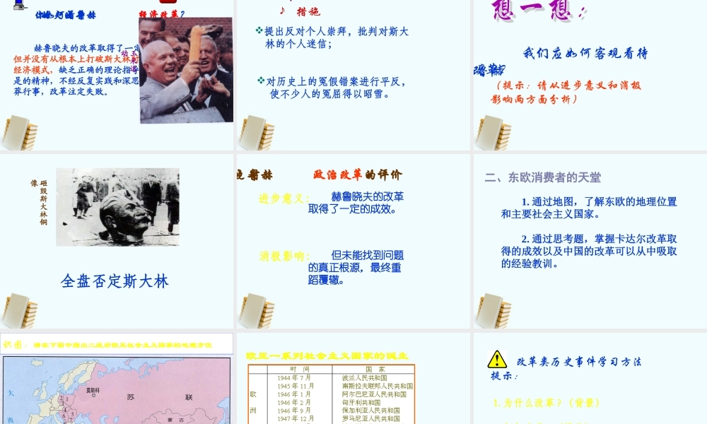 九年级历史下册 312(苏东的艰难探索)课件 北师大版  课件