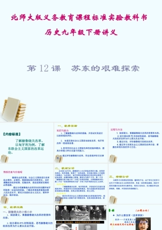 九年级历史下册 312(苏东的艰难探索)课件 北师大版  课件
