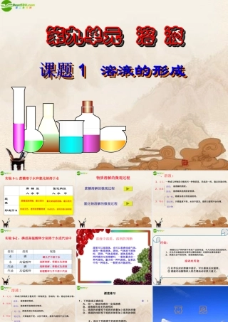 九年级化学下册(溶液的形成)课件 粤教版 课件