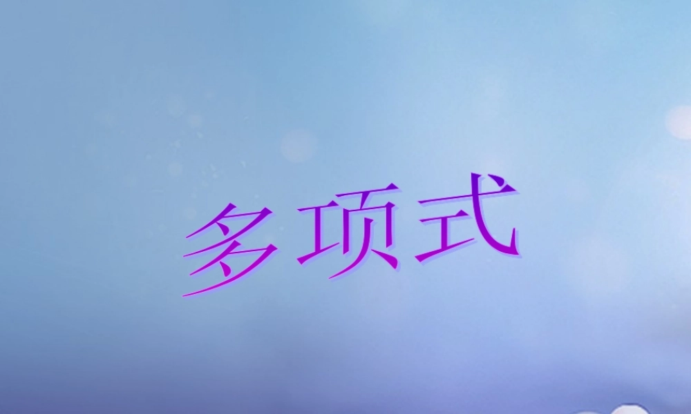 七年级数学上册 3.3 整式 3.3.2 多项式教学课件2 (新版)华东师大版 课件