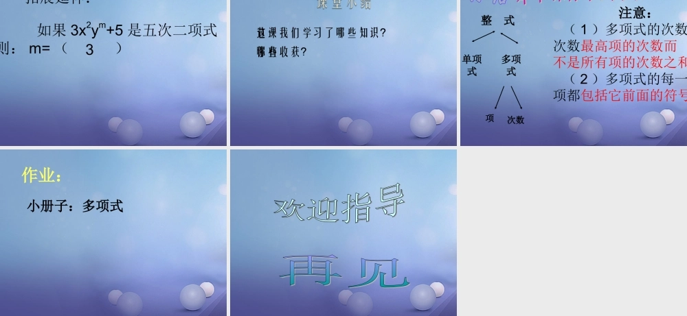 七年级数学上册 3.3 整式 3.3.2 多项式教学课件2 (新版)华东师大版 课件