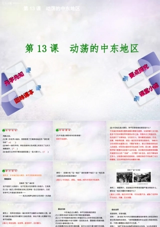 九年九年级历史下册 第13课 动荡的中东地区课件 新人教版 课件