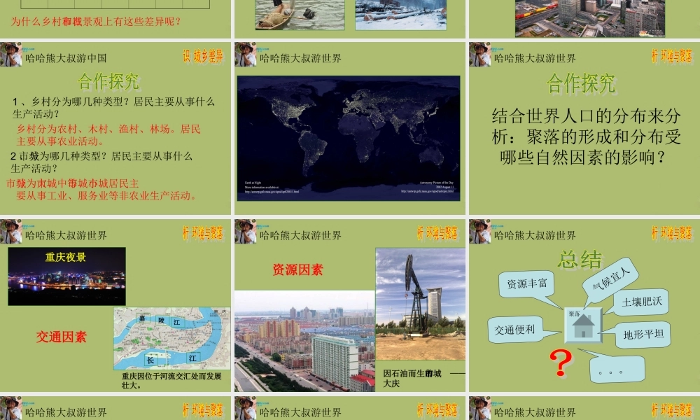 七年级地理上册 第五章 第三节 聚落—人类的聚居地课件 商务星球版 课件