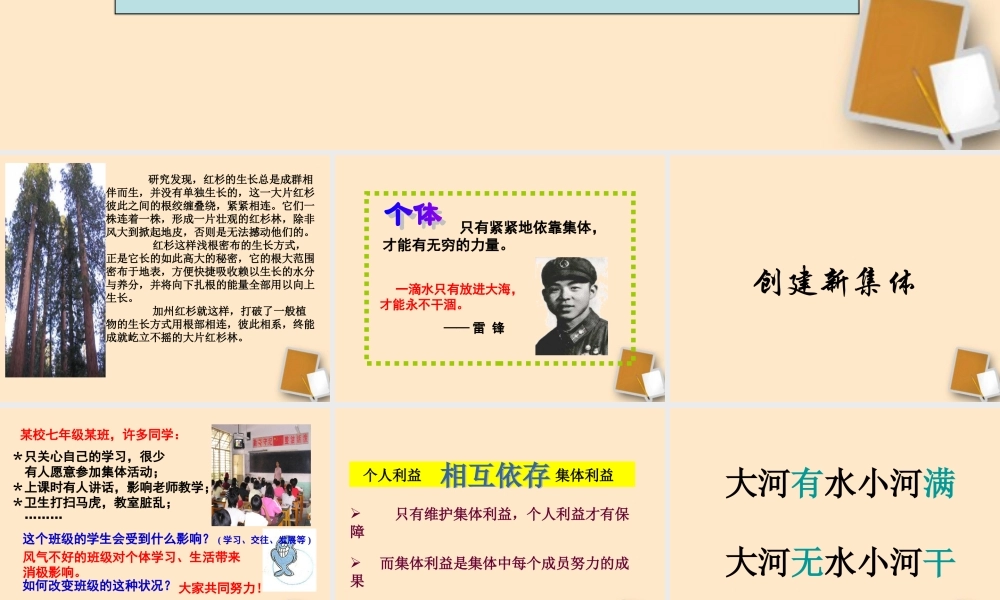 七年级政治 第一课第二框创建新集体课件 人教新课标版 课件