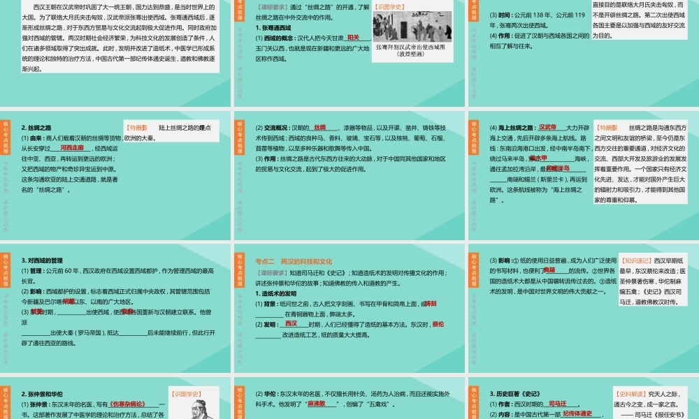 (呼和浩特专版)中考历史复习方案 第一部分 中国古代史 第02课时 秦汉时期：统一多民族国家的建立和巩固课件