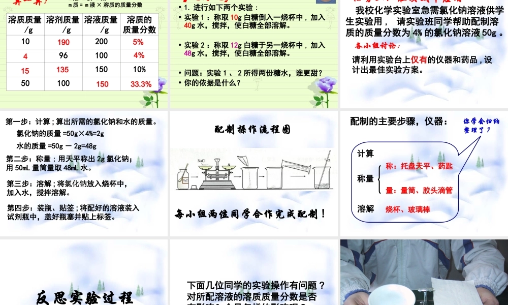九年级化学溶质的质量分数课件 新课标 人教版 课件