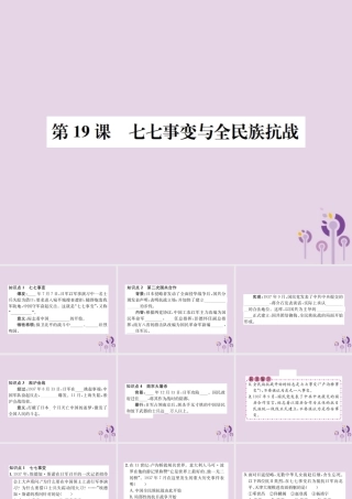 (河南专版)八年级历史上册 第六单元 中华民族的抗日战争 第19课 七七事变与全民族抗战课件 新人教版 课件