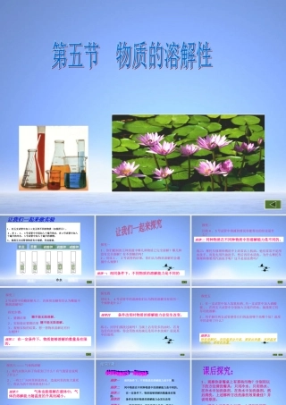 九年级化学下册 65物质的溶解性(1)课件 湘教版 课件