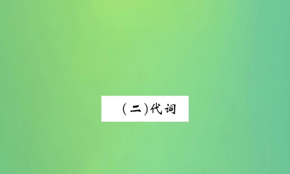 中考英语复习 第二部分 语法专项突破篇 基础语法(二)代词课件