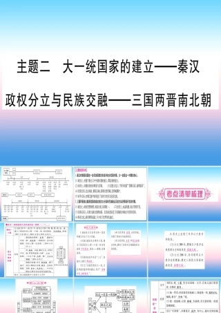 (云南专用)中考历史总复习 第一篇 考点系统复习 板块1 中国古代史 主题二 大一统国家的建立—秦汉 政权分立与民族交融—三国两晋南北朝(精讲)课件