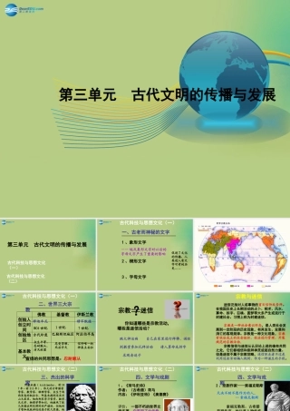 九年级历史上册(第三单元 第8、9课 古代科技与思想文化)课件 新人教版 课件